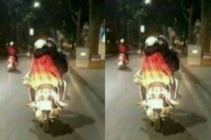 Gak Ada Akhlak, Viral! Video Pasangan Berciuman Sambil Mengendarai Motor Hingga Akhirnya Terjatuh