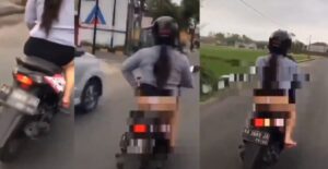 Astaghfirulloh, Cewek ini Bikin Video Naik Motor Sambil Pamer Celana Dalam Hanya Demi Konten
