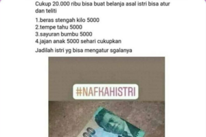 Viral! Postingan Nafkah Suami Sebesar Rp 20 Ribu, Istri Diminta Bisa Atur Uang