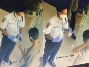 Gara-gara Nggak Fokus, Satpam Bank Ini Jadi Semprot Hand Sanitizer ke Wajah Nasabah