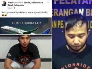 Tragedi Jatuhnya Pesawat Sriwijaya Air SJ 182 Dijadikan Lelucon Di Medsos, Pria Ini Akhirnya Hanya Bisa Tertunduk Saat Ditangkap
