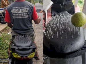 Pria Ini Pasang Paku di Jok Motornya untuk Menenangkan Pacarnya yang Cemburuan