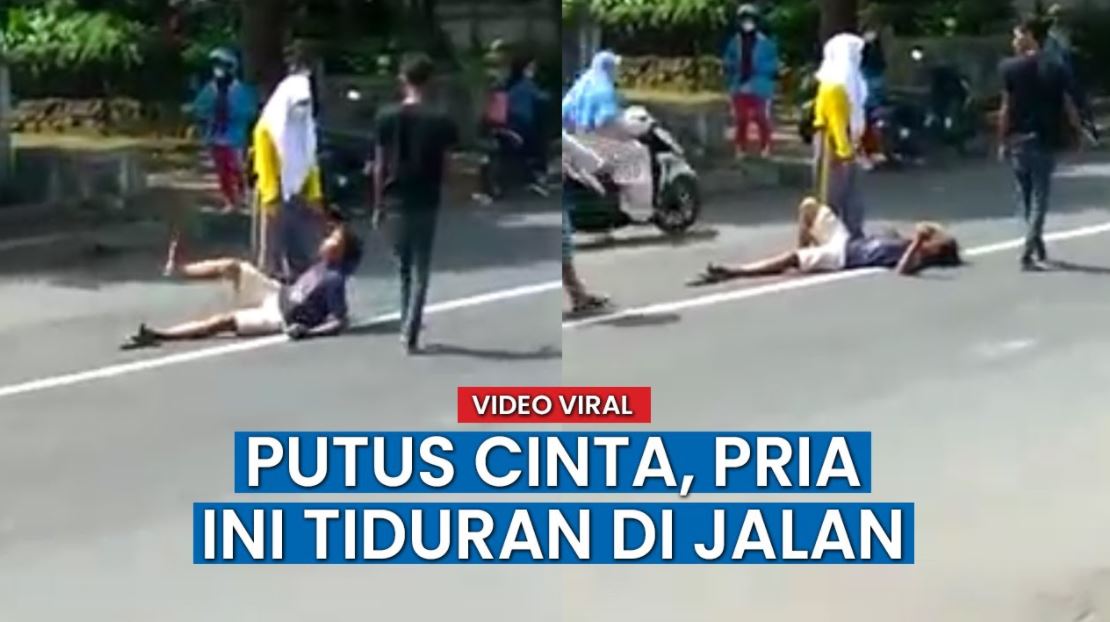 Video Viral Pria di Ngawi Tidur di Tengah Jalan, Diduga Ingin Akhiri Hidup karena Cinta
